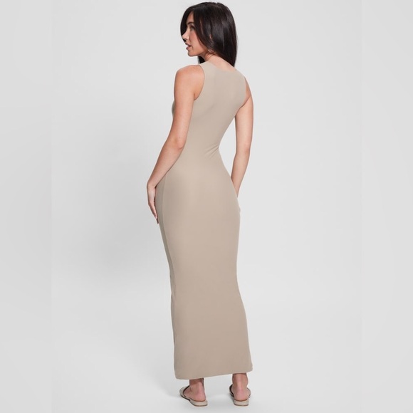 New Guess Beige Halter Bodycon Maxi Dress - Picture 5 of 5